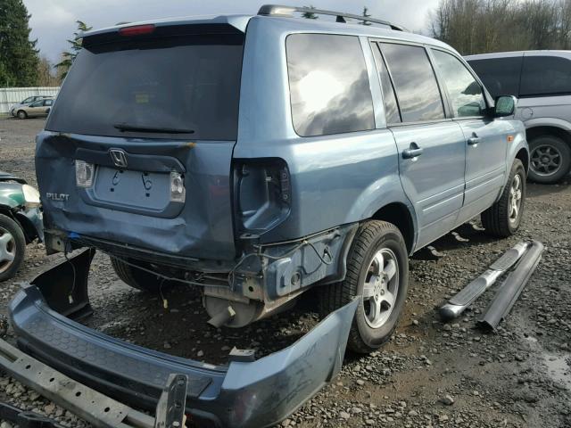 5FNYF28647B044360 - 2007 HONDA PILOT EXL BLUE photo 4