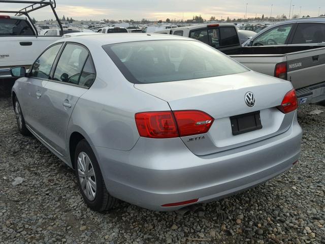 3VW2K7AJ0DM211203 - 2013 VOLKSWAGEN JETTA BASE 银色 照片 3