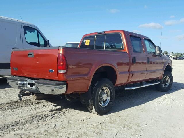 1FTSW31LX1EB70341 - 2001 FORD F350 SRW S RED photo 4