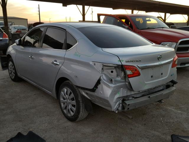 3N1AB7AP5EL685483 - 2014 NISSAN SENTRA S SILVER photo 3