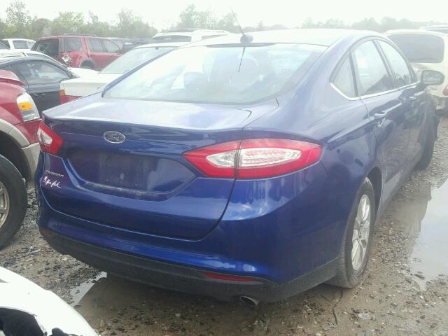 3FA6P0G73GR285396 - 2016 FORD FUSION S BLUE photo 4