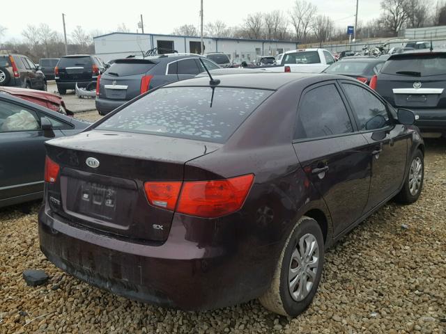 KNAFU4A23A5828518 - 2010 KIA FORTE EX BURGUNDY photo 4