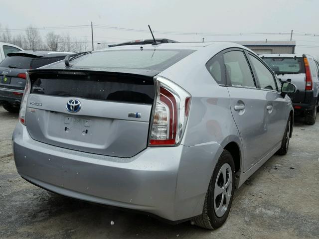 JTDKN3DUXC5534266 - 2012 TOYOTA PRIUS SILVER photo 4