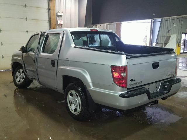 5FPYK1F24AB005272 - 2010 HONDA RIDGELINE SILVER photo 3