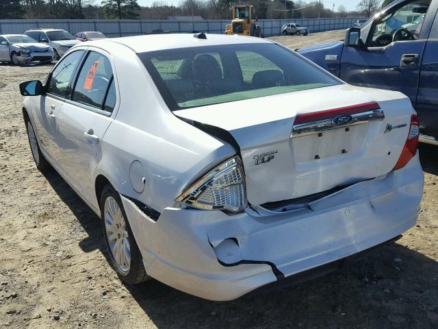 3FADP0L33AR262007 - 2010 FORD FUSION HYB WHITE photo 3