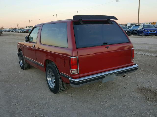 1GNCS18Z3L8113387 - 1990 CHEVROLET BLAZER S10 RED photo 3