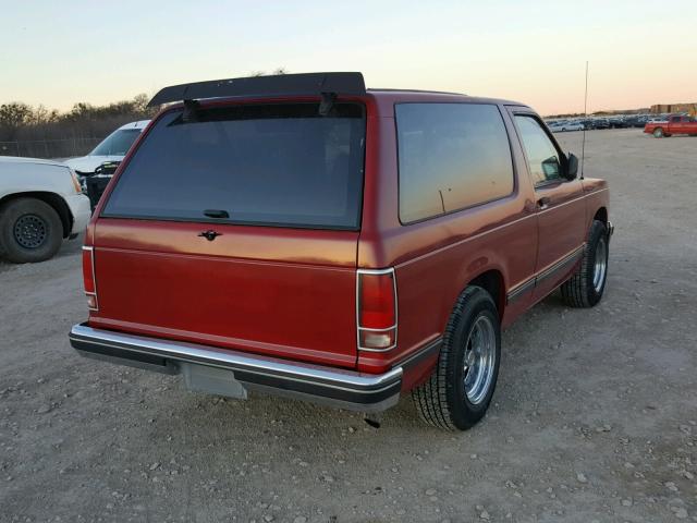 1GNCS18Z3L8113387 - 1990 CHEVROLET BLAZER S10 RED photo 4