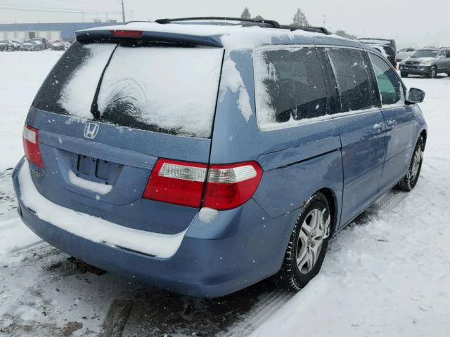 5FNRL38737B071920 - 2007 HONDA ODYSSEY EX BLUE photo 4