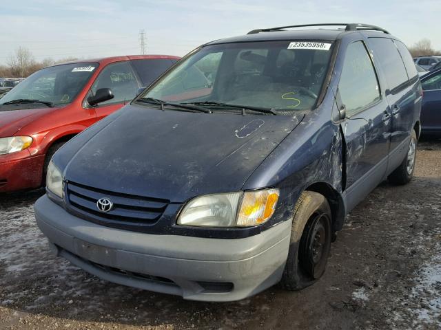 4T3ZF19C12U498913 - 2002 TOYOTA SIENNA CE BLUE photo 2