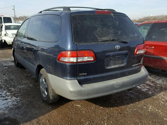 4T3ZF19C12U498913 - 2002 TOYOTA SIENNA CE BLUE photo 3