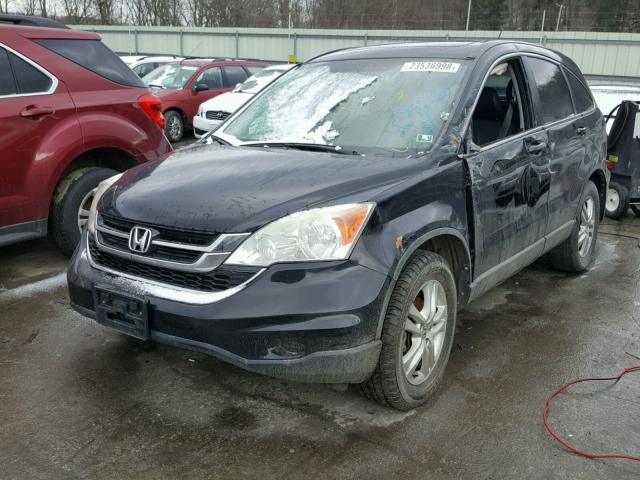 5J6RE4H71AL001136 - 2010 HONDA CR-V EXL BLACK photo 2