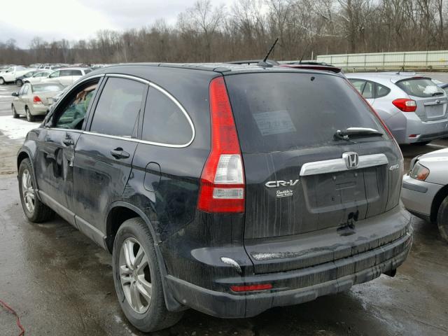 5J6RE4H71AL001136 - 2010 HONDA CR-V EXL BLACK photo 3