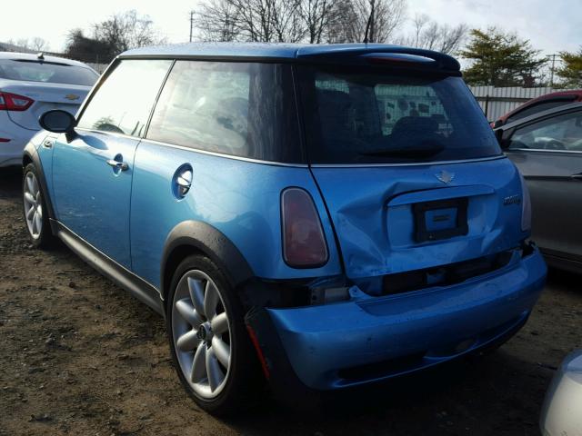 WMWRE33454TD76707 - 2004 MINI COOPER S BLUE photo 3