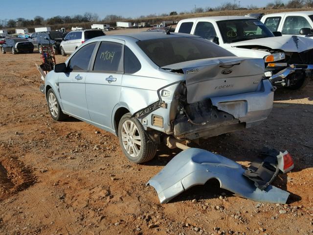 1FAHP37N29W253029 - 2009 FORD FOCUS SEL BLUE photo 3