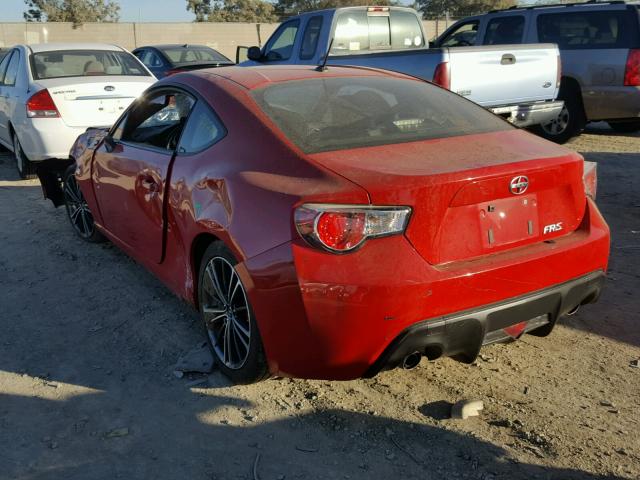 JF1ZNAA17E8701591 - 2014 TOYOTA SCION FR-S RED photo 3