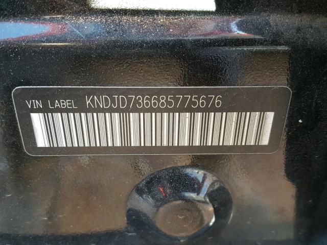 KNDJD736685775676 - 2008 KIA SORENTO EX BLACK photo 10