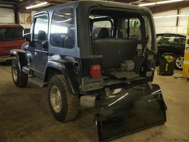 1J4FA49S31P347036 - 2001 JEEP WRANGLER / BLACK photo 3