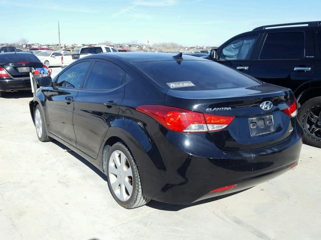 5NPDH4AEXBH039969 - 2011 HYUNDAI ELANTRA GL BLACK photo 3