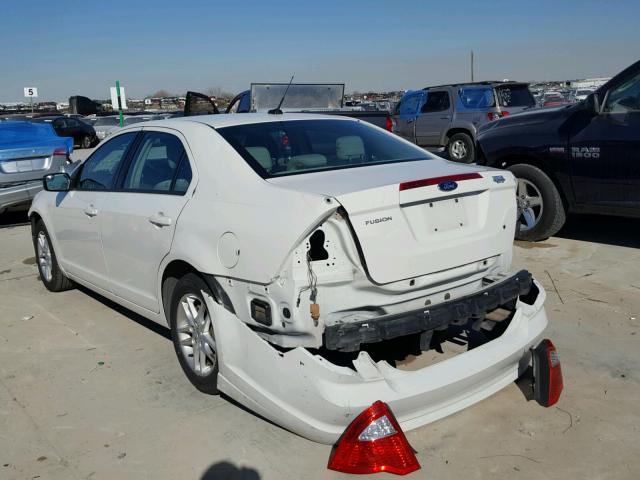 3FAHP0GA0CR436872 - 2012 FORD FUSION S WHITE photo 3