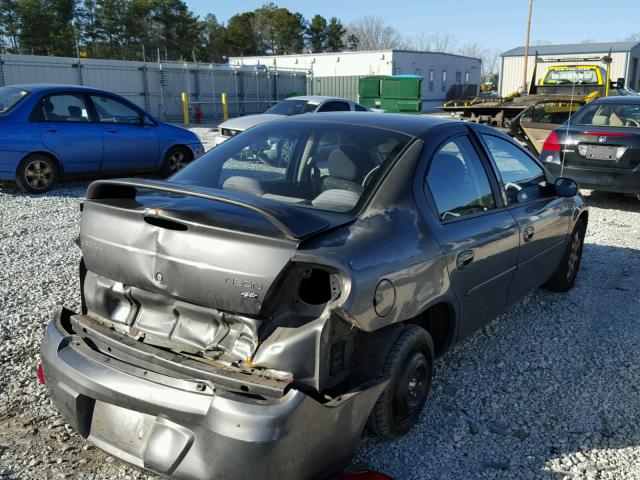 1B3ES56C54D523903 - 2004 DODGE NEON SXT GRAY photo 4