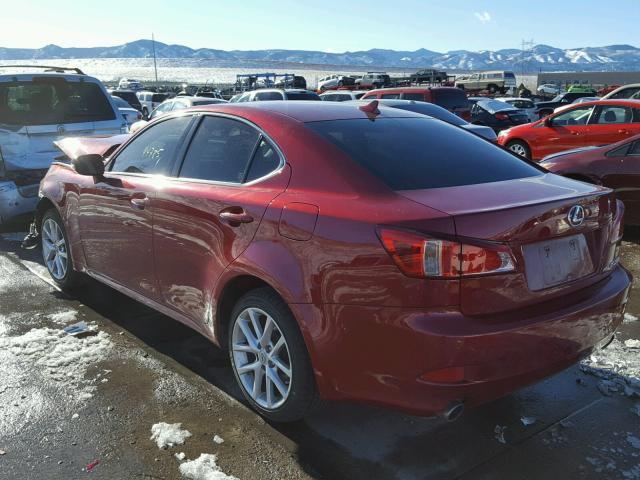 JTHCF5C2XD5061840 - 2013 LEXUS IS 250 RED photo 3