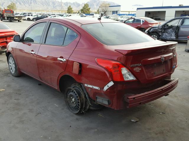 3N1CN7AP6DL842033 - 2013 NISSAN VERSA S RED photo 3