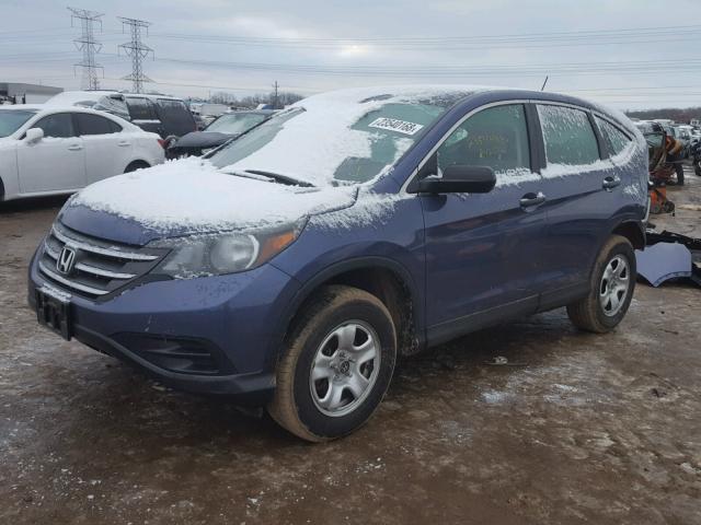 2HKRM4H38DH625966 - 2013 HONDA CR-V LX BLUE photo 2