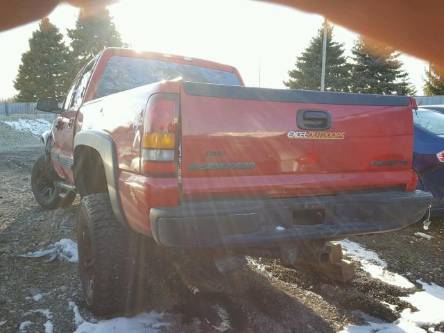 1GCHK23U72F238936 - 2002 CHEVROLET SILVERADO RED photo 3