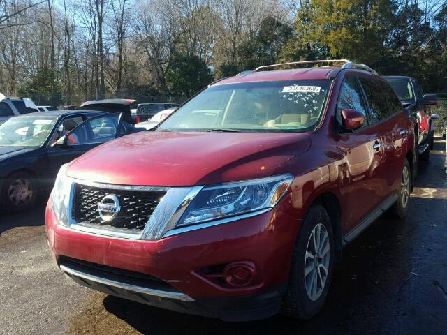 5N1AR2MN7EC735538 - 2014 NISSAN PATHFINDER BURGUNDY photo 2