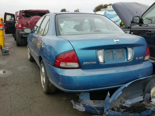 3N1CB51D23L796329 - 2003 NISSAN SENTRA XE BLUE photo 3