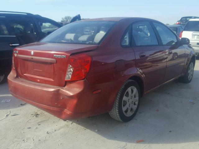 KL5JD52Z34K949432 - 2004 SUZUKI FORENZA S RED photo 4