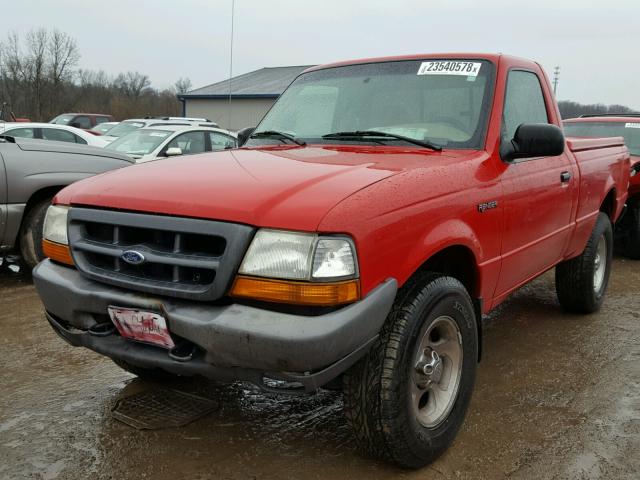 1FTYR10VXYPA41720 - 2000 FORD RANGER RED photo 2