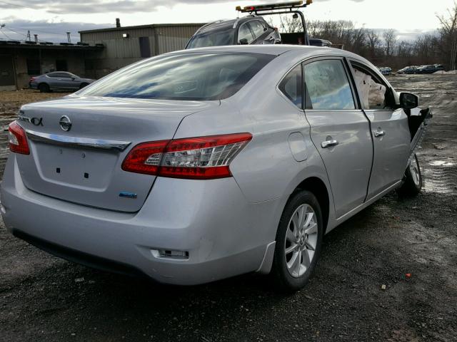 3N1AB7AP2DL753592 - 2013 NISSAN SENTRA S SILVER photo 4