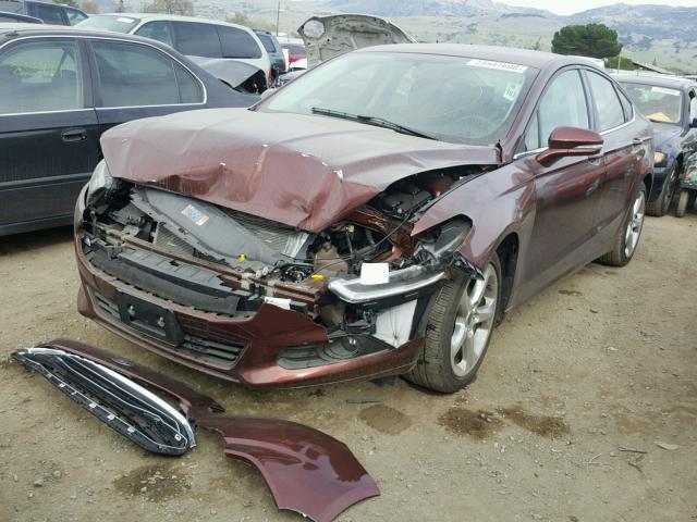 3FA6P0HD5FR306395 - 2015 FORD FUSION SE BURGUNDY photo 2