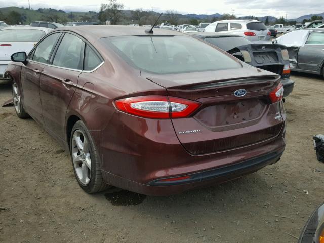 3FA6P0HD5FR306395 - 2015 FORD FUSION SE BURGUNDY photo 3