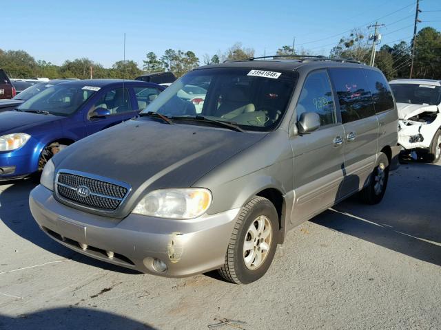 KNDUP131456647500 - 2005 KIA SEDONA EX GREEN photo 2