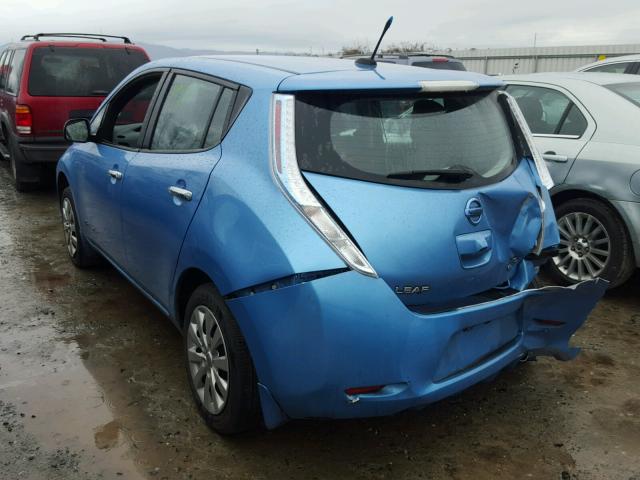 1N4AZ0CP7DC422747 - 2013 NISSAN LEAF S BLUE photo 3