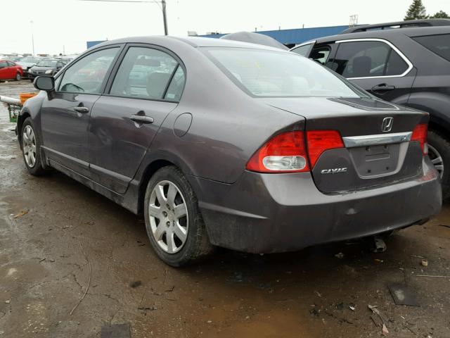 19XFA16579E005460 - 2009 HONDA CIVIC LX GRAY photo 3