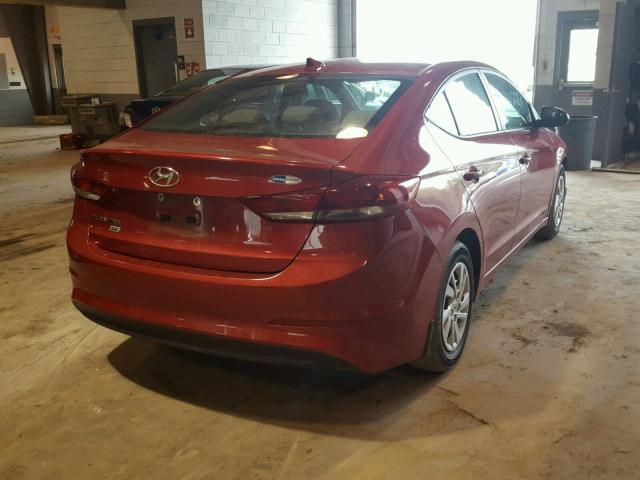 5NPD74LF5HH096694 - 2017 HYUNDAI ELANTRA SE RED photo 4