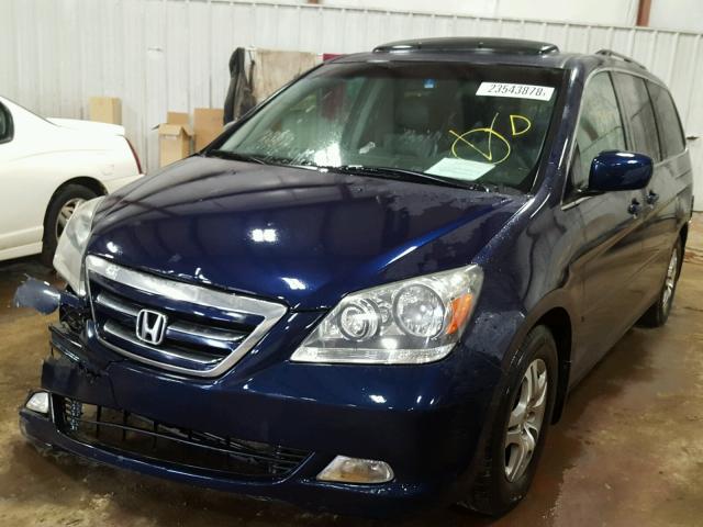 5FNRL38785B089052 - 2005 HONDA ODYSSEY EX BLUE photo 2