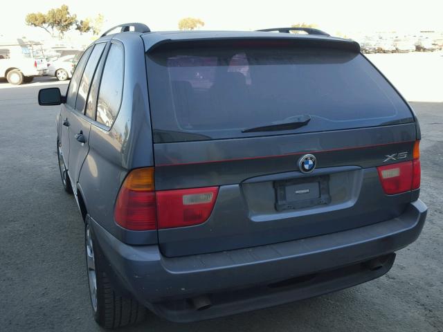 5UXFA53502LP41079 - 2002 BMW X5 3.0I GRAY photo 3