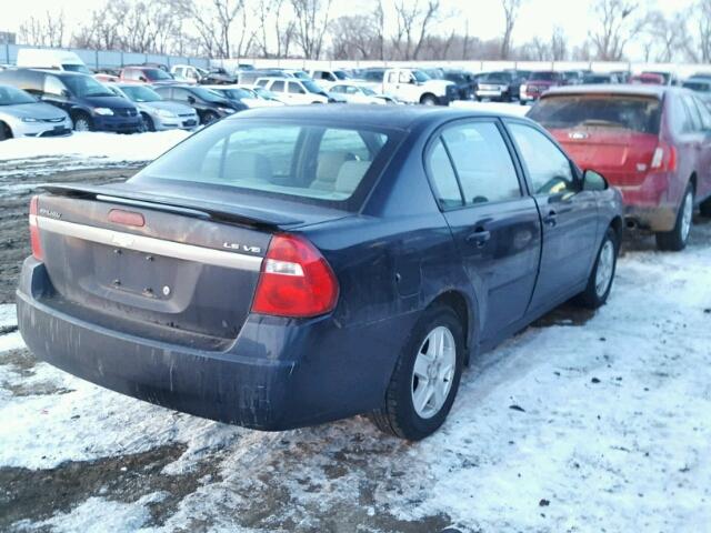 1G1ZT54825F153598 - 2005 CHEVROLET MALIBU LS BLUE photo 4