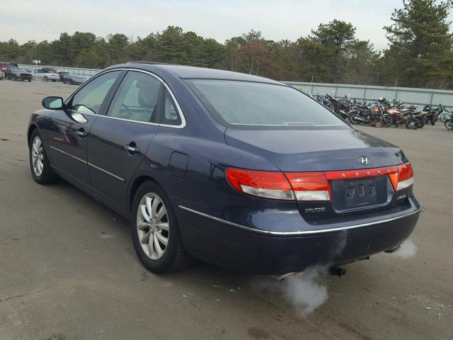 KMHFC46F06A039139 - 2006 HYUNDAI AZERA SE BLUE photo 3