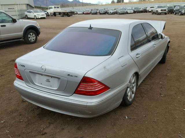 WDBNG84J43A373266 - 2003 MERCEDES-BENZ S 500 4MAT SILVER photo 4