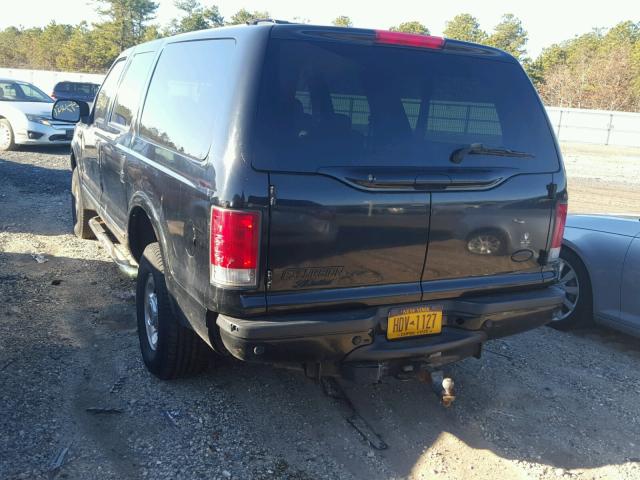 1FMNU43S03EB44486 - 2003 FORD EXCURSION BLACK photo 3