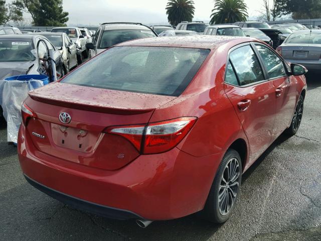 5YFBURHEXEP018312 - 2014 TOYOTA COROLLA L RED photo 4