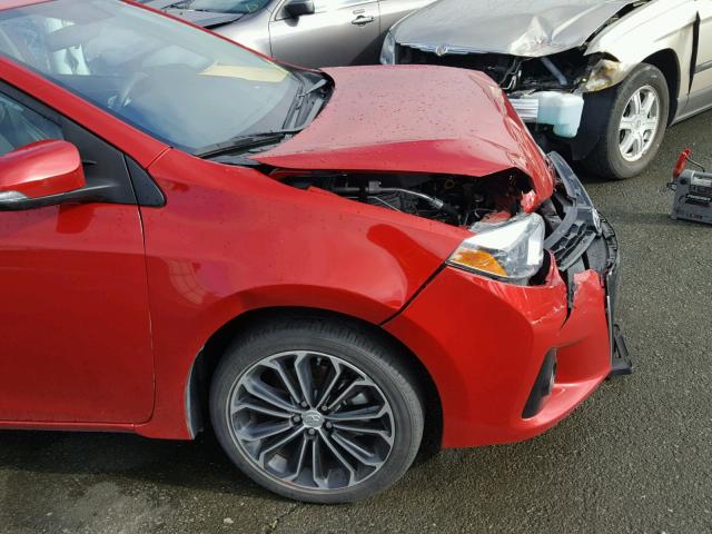 5YFBURHEXEP018312 - 2014 TOYOTA COROLLA L RED photo 9