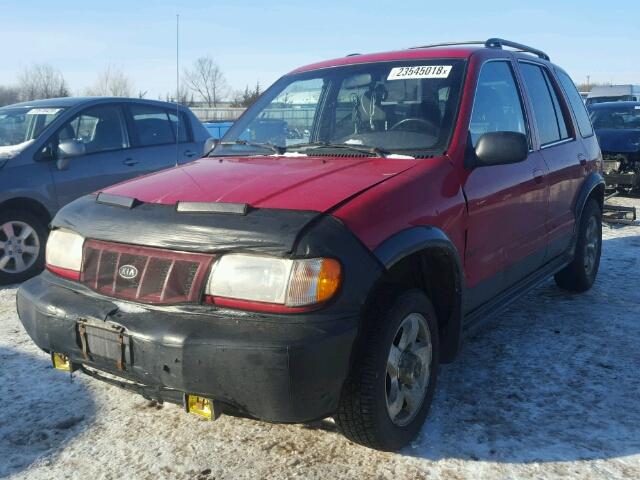 KNDJA723525173763 - 2002 KIA SPORTAGE RED photo 2