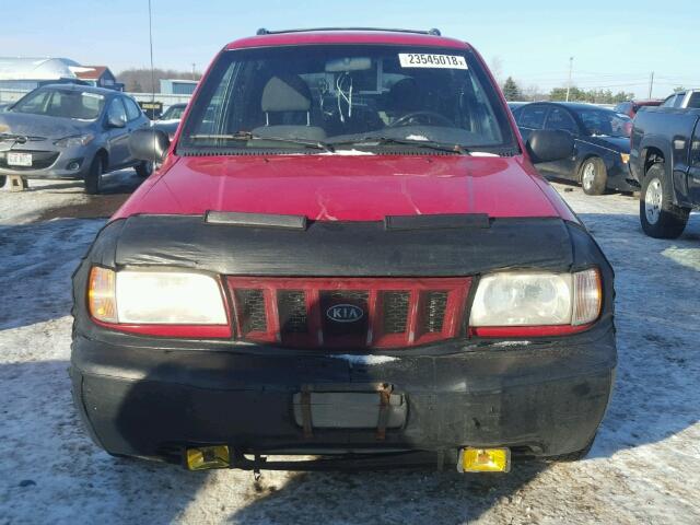 KNDJA723525173763 - 2002 KIA SPORTAGE RED photo 9