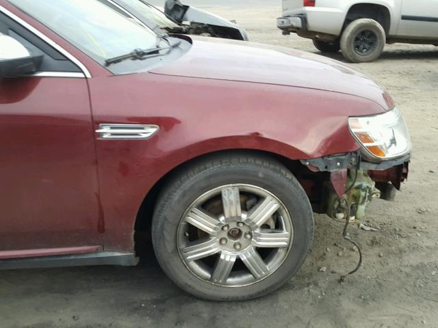 1FAHP25W68G122491 - 2008 FORD TAURUS LIM MAROON photo 9